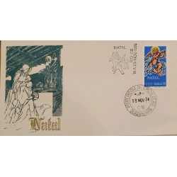 A) 1974, BRAZIL, CHRISTMAS, FIRST DAY COVER, GUANABARA, ANGEL