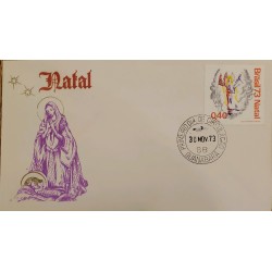 A) 1973, BRAZIL, CHRISTMAS, ANGEL AND VIRGIN, FIRST DAY COVER, GB