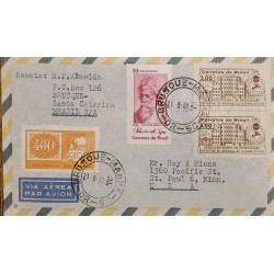 A) 1961, BRAZIL, FROM BRUSQUE - BRAZIL TO THE UNITED STATES, AIRMAIL
