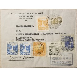 L) 1947 COLOMBIA, 80TH ANNIVERSARY OF ANDRES BELLO'S DEATH, ORANGE, 10C, ANTONIO NARINO, IV PAN AMERICAN PRESS CONGRESS, AIR