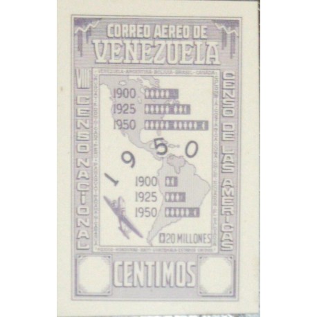 J) 1950 VENEZUELA, MAP, AMERICAN BANK NOTE, PROOF