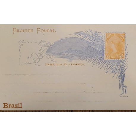 A) 1898, BRAZIL, POSTAL STATIONARY, UNITED STATES OF BRAZIL, LIBERTY, ORANGE