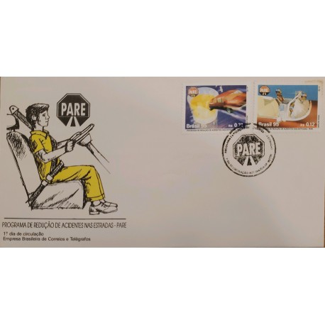 A) 1995, BRAZIL, REDUCE ACCIDENTS AT THE TICKETS – STOP, FIRST DAY COVER, ECT