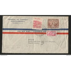 M) 1946 COLOMBIA, SOFT COFFEE SEMBRADIES, COMMUNICATIONS PALACE, SANTA MARTA BAY, CIRCULATED COVER FROM COLOMBIA