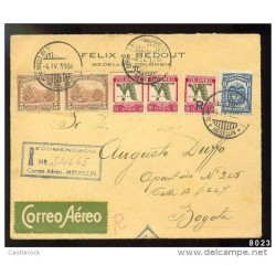 O)1934,COLOMBIA,SCADTA MULTIPLE COVER MEDELLIN TO