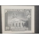 L) 1951 HAITI, DIE PROOFS, AMERICAN BANK NOTE, OLD CATHEDRAL RESTORATION, PRESIDENT MAGLOIRE, 1.50, BLACK AND WHITE, XF