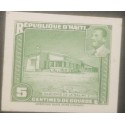 L) 1951 HAITI,ABN DIE PROOFS, AMERICAN BANK NOTE, "SALINE" DAYCARE, GREEN, ARCHITECTURE, PRESIDENT MAGLOIRE, 5C, XF