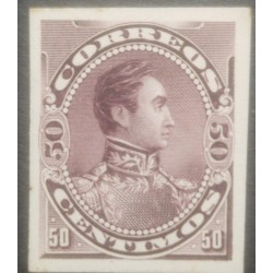L) 1888 VENEZUELA, DIE PROOFS, AMERICAN BANK NOTE, SIMON BOLIVAR, ESCUELAS, PURPLE, 50C, XF
