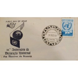 A) 1958, BRAZIL, ANNIVERSARY OF THE DECLARATION OF HUMAN RIGHTS, FDC, RIO DE JANEIRO