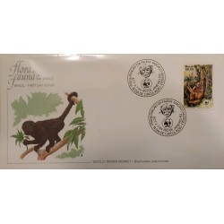 A) 1984, BRAZIL, MONKEYS, FAUNA AND FLORA IN THE WORLD, FDC, WOOLLY SPIDER MONKEY