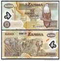 T)ZAMBIA 500 KWACHA POLYMER FOREIGN PAPER MONEY BANKNOTE