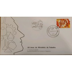 A) 1981, BRAZIL, 50 YEARS OF THE MINISTRY OF LABOR, FDC
