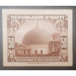 L) 1933 HAITI, CHAPELLE DE CHRISTOPHE MILOT, ARCHITECTURE, DIE PROOFS, CARDBOARD, AMERICAN BANK NOTE