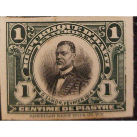 A) 1915, HAITI, ORESTE ZAMOR, DIE PROOF, AMERICAN BANK NOTE