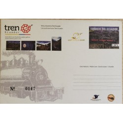 L) 2013 ECUADOR, NATURE, RAILWAYS, TRAIN, 1.97USD, POSTAL STATIONARY, THE TRAIN IN THE SWITCHBACK OF THE DEVIL'S NOSE