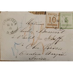 J) 1911 LUXEMBOURG, NUMERAL, MULTIPLE STAMPS, CIRCULATED COVER, FROM LOUXEMBOURG TO SWITZERLAND