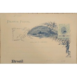 A) 1898, BRAZIL, POSTAL STATIONARY, ERROR SHIFTED FRAME, GREEN SEAL