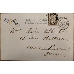 A) 1905, BRAZIL, POSTAL STATIONARY, SHIPPED TO FRANCE, FRENCH POSTAGE DUE