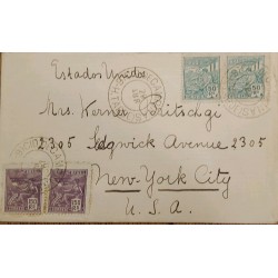 A) 1920, BRAZIL, SHIPPED TO NEW YORK UNITED STATES, INDUSTRY AND AVIATION STAMPS