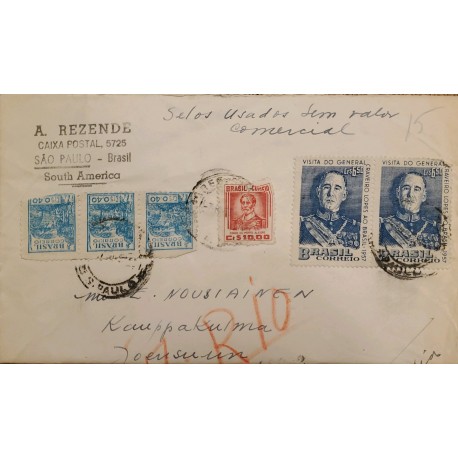 A) 1957, BRAZIL, USED STAMPS WITHOUT COMMERCIAL VALUE, FROM SAO PAULO