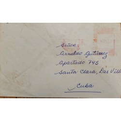 A) 1971, BRAZIL, SENT TO SANTA CLARA – CUBA, SEAL AND STAMP IN RED TONE, METER STAMP