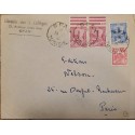 J) 1946 TUNEZ, MOSQUE TUNIS, MULTIPLE STAMPS, CIRCULATED COVER, FROM TUNIS TO PARIS