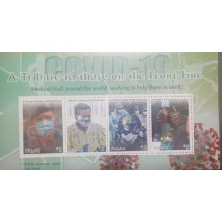 A) 2020, PALAU, FIGHT AGAINST THE PANDEMIC, TRIBUTE TO THOSE ON THE FRONT LINE,