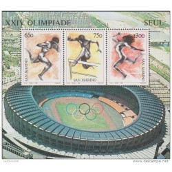 O) 1988 SAN MARINO, XXIV OLYMPIC GAMES SEUL 1988, NAKED, SOUVENIR MNH