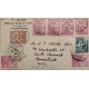 L) 1947 ECUADOR, TEMPLE, ARCHITECTURE, CHURCH, COLUMBUS LIGHTHOUSE, 30C, BOAT, ORDINARY, AIRMAIL, CIRCULATED COVER FROM