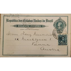 A) 1918, BRAZIL, POSTAL STATIONARY, FROM BAHIA TO AUSTRIA, AMERICAN BANK NOTE, ALVARES CABRAL STAMP