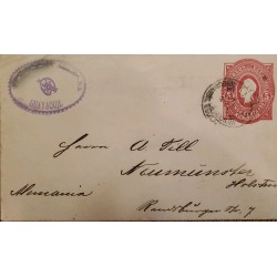L) 1892 ECUADOR, RED, 5C, UPU, SELLO PURPLE, GUAYAQUIL, CIRCULATED COVER FROM ECUADOR TO GERMANY