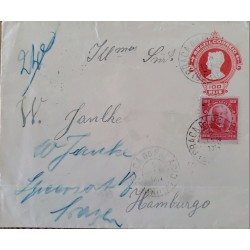 A) 1914, BRAZIL, POSTAL STATIONARY, FROM PRAGA TO HAMBURG, WNADENKOLK STAMP
