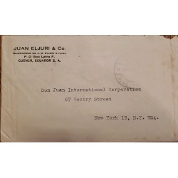 L) 1937 ECUADOR, CHIMBORAZO - ANDES, MOUNTAIN, NATURE, ORANGE, 30C, 10C, AIRMAIL, CIRCULATED COVER FROM ECUADOR TO USA
