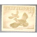 A) 1956, SPANISH ANTILLES, BIRDS, AERIAL, STAMP PRINTED BY CUBA, SHOWING THE NORTH OF QUAIL