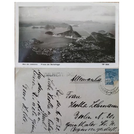 A) 1912, BRAZIL, PORTAL STATIONARY, FROM RIO DE JNAEIRO TO GERMANY, COMMERCE STAMP