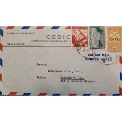 L) 1937 ECUADOR, COMMUNICATIONS, AIRPLANE, CHIMBORAZO MOUNTAIN - ANDES, 30C, GREEN, COAT OF ARMS, ORANGE, 10C, AIRMAIL