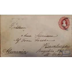 L) 1896 ECUADOR, RED, 10 CENTAVOS, CIRCULATED COVER FROM ECUADOR TO GERMANY, POSTAL STATIONARY