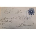 L) 1898 ECUADOR, NUMERAL, 5 CENTAVOS, NUMBER, BLUE, POSTAL STATIONARY,XF