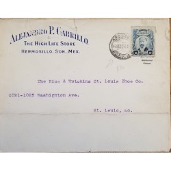 J) 1920 MEXICO, FRANCISCO I MADERO, AIRMAIL, CIRCULATED COVER, FROM SONORA TO ST LOUIS