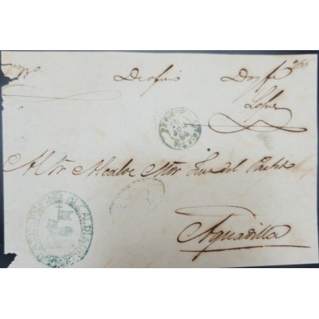 J) 1866 PUERTO RICO, OFFICIAL MAIL, CIRCULATED COVER, FROM PUERTO RICO TO AGUADILLA