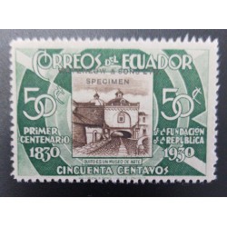 L) 1930 ECUADOR, WATERLOOW AND SONS, SPECIMEN, QUITO IS AN ART MUSEUM, MNH