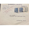 A) 1947, SPAIN, FROM CORNELLA-BARCELONA TO HASSLEHOLM-SWEDEN, AERIAL, GENERAL FRANCO AND SHIELD OF SPAIN STAMP