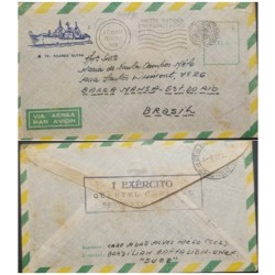 A) 1958, BRAZIL, MILITARY MAIL, STAMPLESS AIRMAIL COVER WITH MANUSCRIPT CABO ADAO ALVES MELO