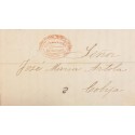 A) 1854, BOLIVIA, PRESTAMP, ENTIRE LETTER TO COBIJA, WITH FANCY RED, COCHABAMBA FRANCA, OVAL