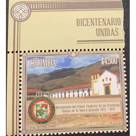 A) 2012, COLOMBIA, PLACE VILLA DE LEYVA, NEW GRANADA, UNITED BICENTENNIAL, THOMAS GREG & SONS