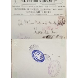 J) 1919 MEXICO, THE MERCANTILE CENTER, CLOTHING, MERCERY AND FOOTWEAR WAREHOUSE, REGISTERED AND CERTIFICATED, AIRMAIL