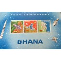 A) 1967, GHANA, SPACE, SATELLITES, ASTRONAUTS, PEACEFUL USE OF OUTER SPACE, MNH