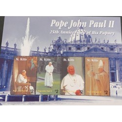 A) 2004, ST. KITTS AND NEVIS, MINT SHEETS, POPE JOHN PAUL II, MNH