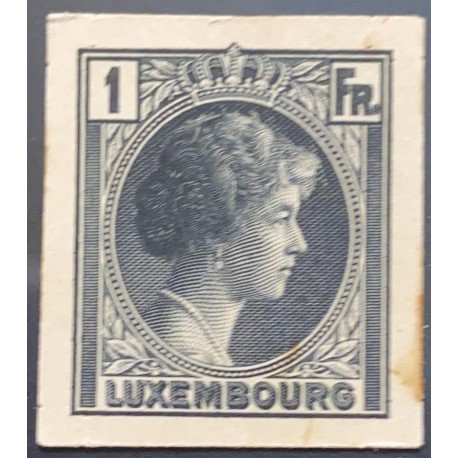 J) 1935 LUXEMBOURG, GRAND DUCHESS CHARLOTTE, 1 FR BLUE, MN