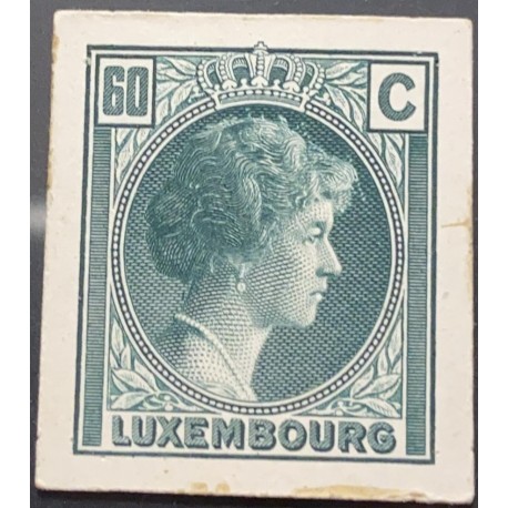 J) 1935 LUXEMBOURG, GRAND DUCHESS CHARLOTTE, 60 CENTS GREEN, MN